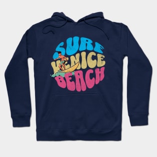 Surf Venice Beach California Vintage Surfboard Surfing Hoodie